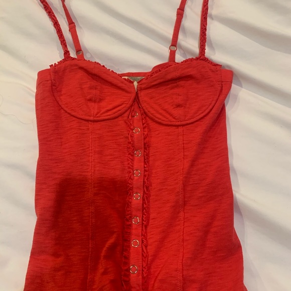 Elizabeth and James Pink/Red Corset Tank Top - Picture 2 of 4